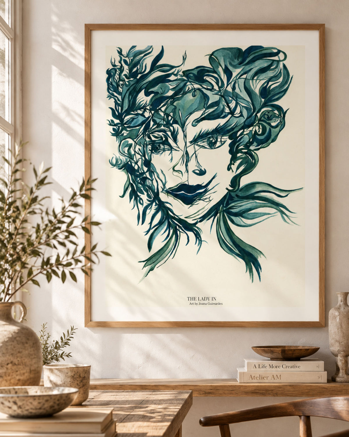 The Lady in the Mirror and the Hair... Again - Print on Fine Art Paper
