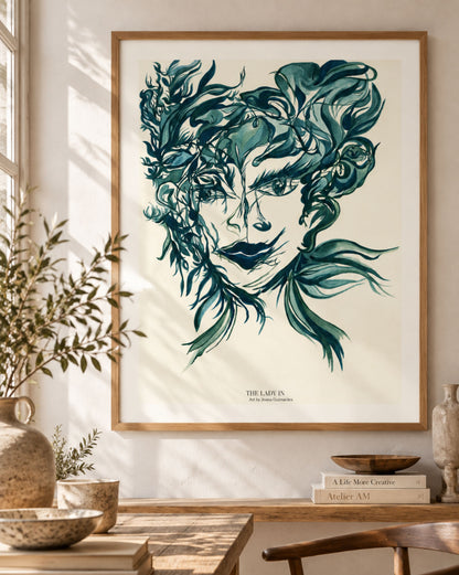 The Lady in the Mirror and the Hair... Again - Print on Fine Art Paper