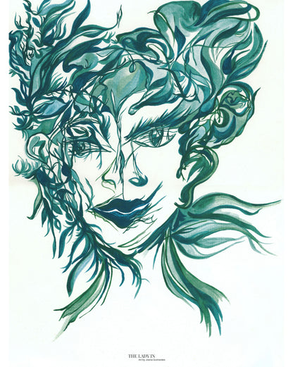 The Lady in the Mirror and the Hair... Again - Print on Fine Art Paper
