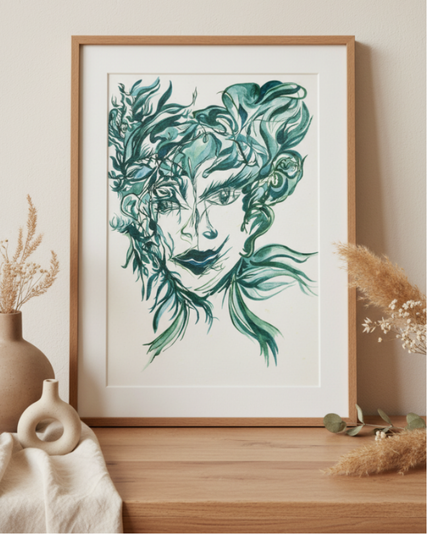 The Lady in the Mirror and the Hair... Again - Original Painting