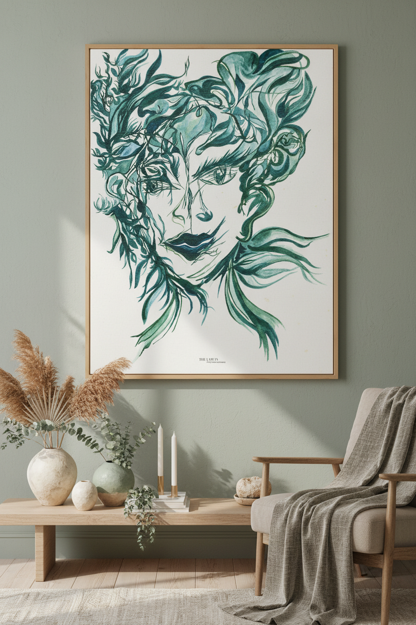 The Lady in the Mirror and the Hair... Again - Canvas Art Print
