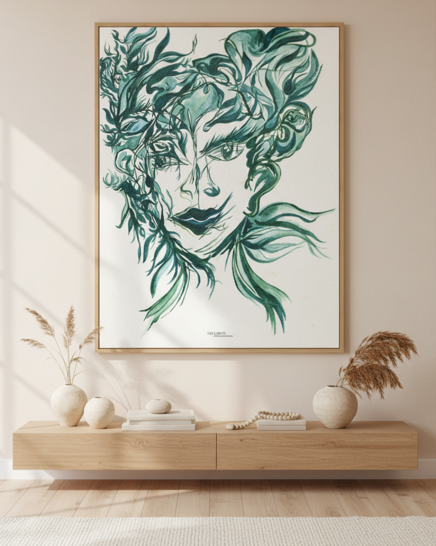 The Lady in the Mirror and the Hair... Again - Canvas Art Print