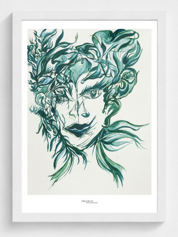 The Lady in the Mirror and the Hair... Again - Print on Fine Art Paper